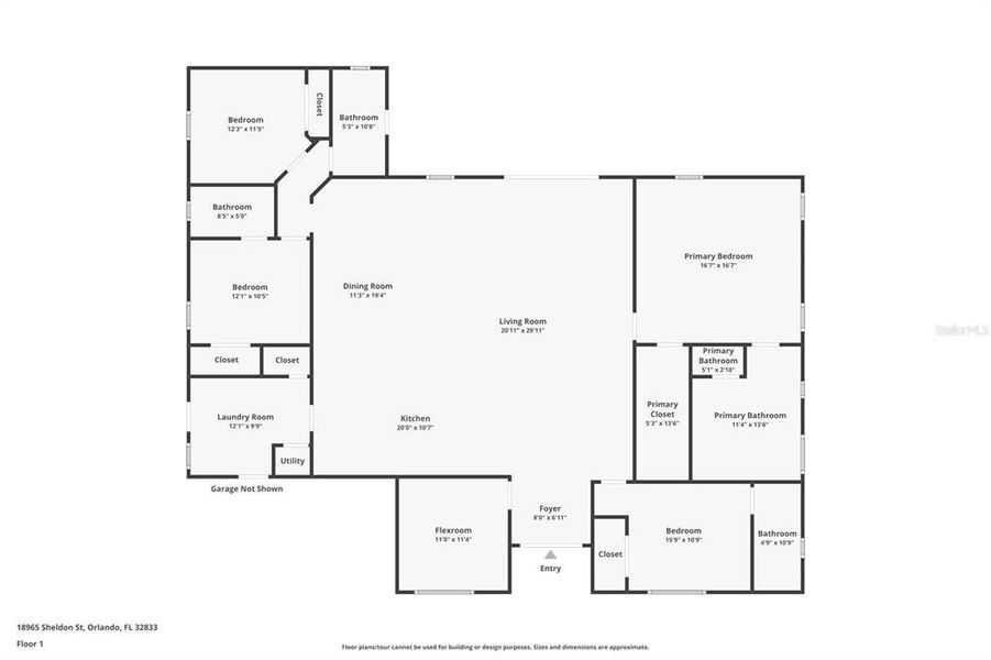 2D floor plan layout of this home in , Orlando, FL (Image 3).