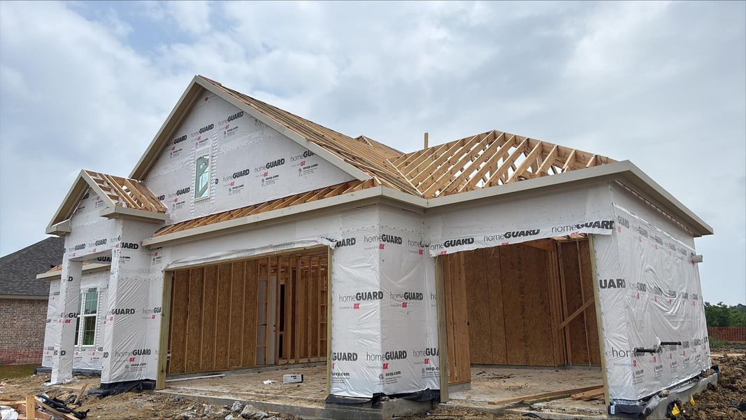 In-progress construction of a new home in Grand Oaks, Mont Belvieu, TX (Image 4). In-progress construction of a new home in Grand Oaks, Mont Belvieu, TX (Image 4).