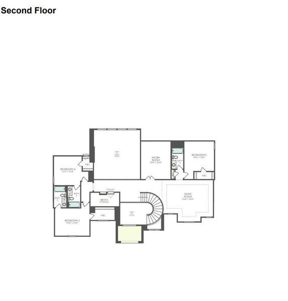 2D floor plan layout of this home in The Estates at James Lane, Fulshear, TX (Image 6).