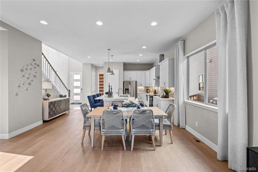 Furnished interior view inside a new home in Painted Prairie, Aurora (Image 19). Furnished interior view inside a new home in Painted Prairie, Aurora (Image 19).