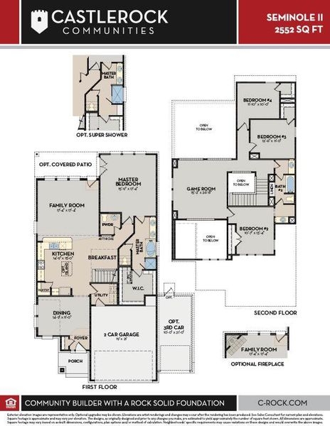 2D floor plan layout of this home in Arcadia Ridge, San Antonio, TX (Image 2).