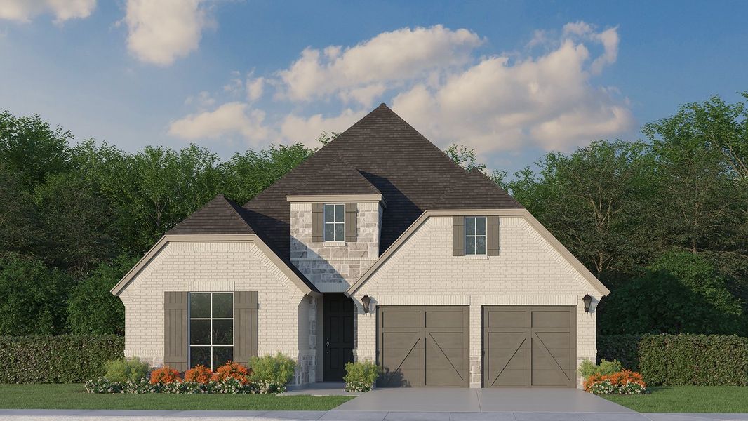 Plan 1140 Elevation B w/ Stone