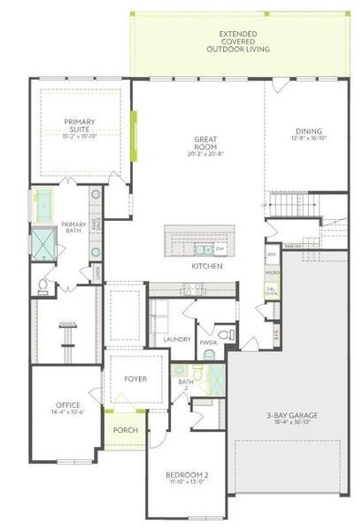 2D floor plan layout of this home in Sienna 60’, Missouri City, TX (Image 3). 2D floor plan layout of this home in Sienna 60’, Missouri City, TX (Image 3).