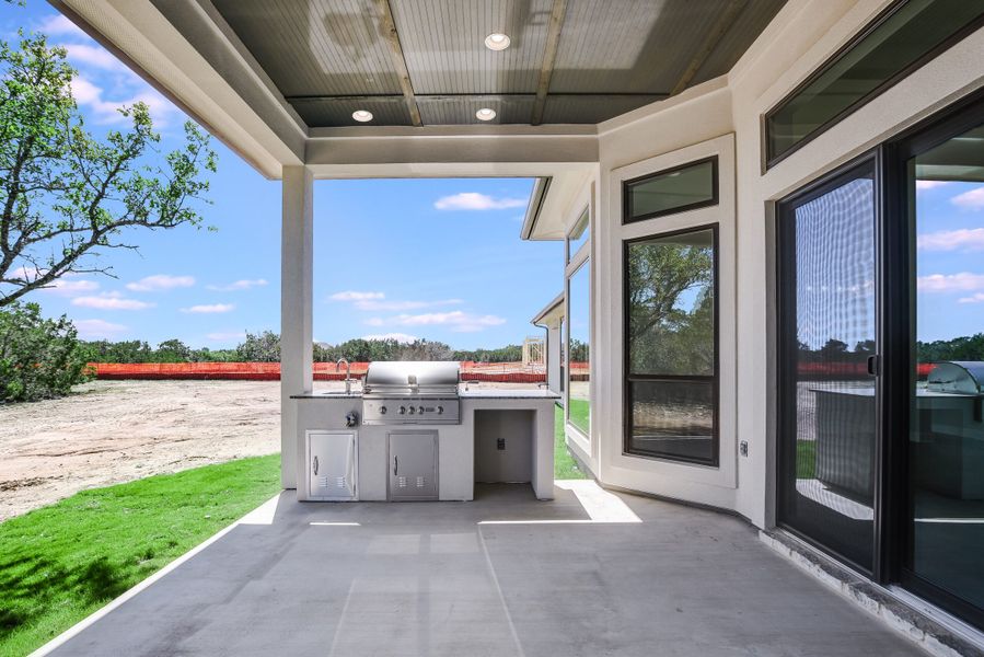 Representative exterior details of a home built from the San Simeon I by Giddens Homes in Clearwater Ranch, Liberty Hill (Image 138).