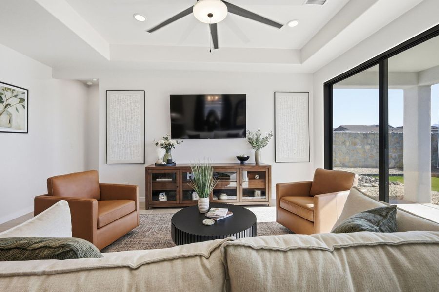 Representative furnished interior of a home built from the Valencia by Hakes Brothers in Verdancia, El Paso (Image 9).