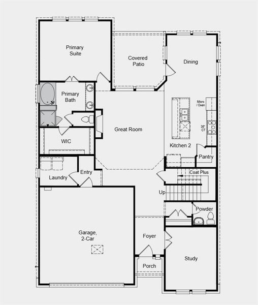 Additional Highlights Include: gas drop for outdoor use, slide-in tub at primary bath, square top 7-panel mahogany entry door with contemporary design, and kitchen cabinet door hardware.