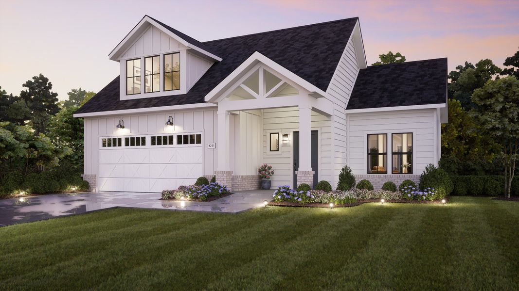 Representative exterior photo of a completed home built from the Palazzo by Epcon Communities in The Courtyards at Redbud Lane, Holly Springs, GA (Image 25).