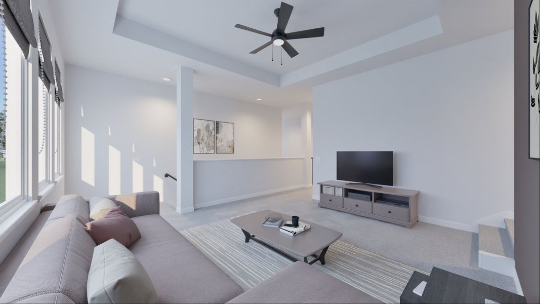 Furnished interior view inside a new home in 6 Creeks, Kyle (Image 4).