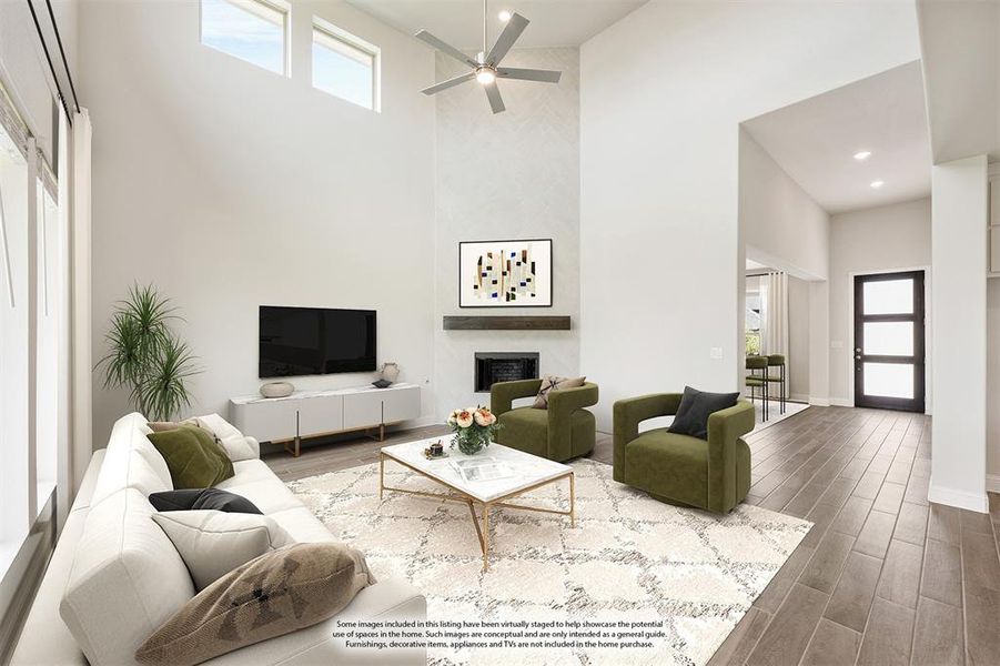 Furnished interior view inside a new home in Sunrise at Garden Valley 60-79, Waxahachie (Image 8). Furnished interior view inside a new home in Sunrise at Garden Valley 60-79, Waxahachie (Image 8).