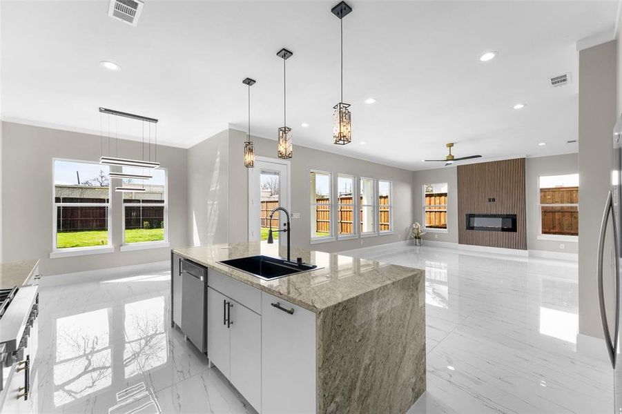 Furnished interior view inside a new home in , Dallas (Image 13). Furnished interior view inside a new home in , Dallas (Image 13).