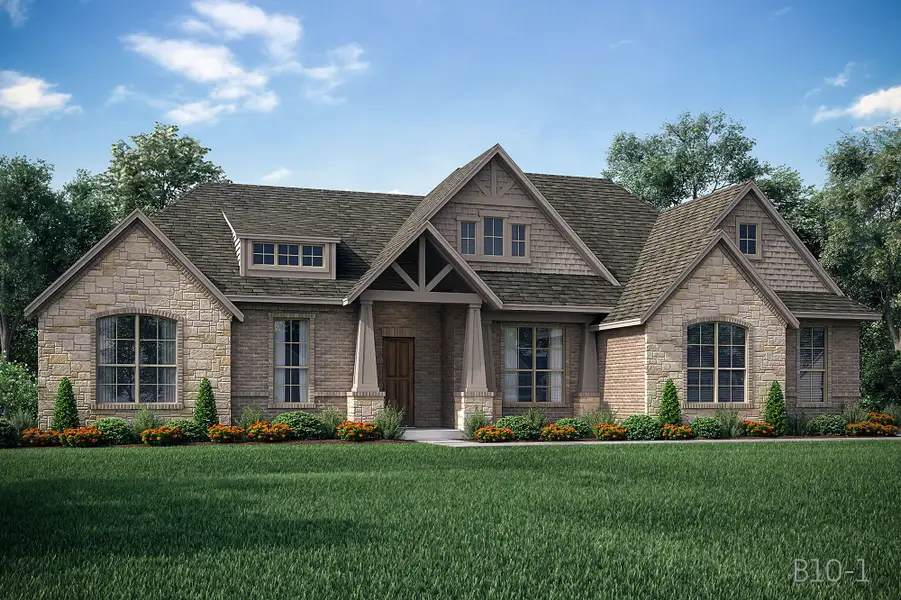 Representative exterior photo of a completed home built from the Madrid by John Houston Homes in Hightower Club - 1 Acre Lots, Waxahachie, TX (Image 4).