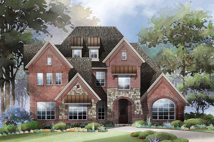 Representative exterior photo of a completed home built from the Grand Whitehall by Grand Homes in Somercrest, Midlothian, TX (Image 24).