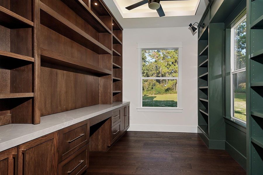 Dedicated Home Office/Study/Library with Built-in Shelving, Desk and Cabinetry Dedicated Home Office/Study/Library with Built-in Shelving, Desk and Cabinetry