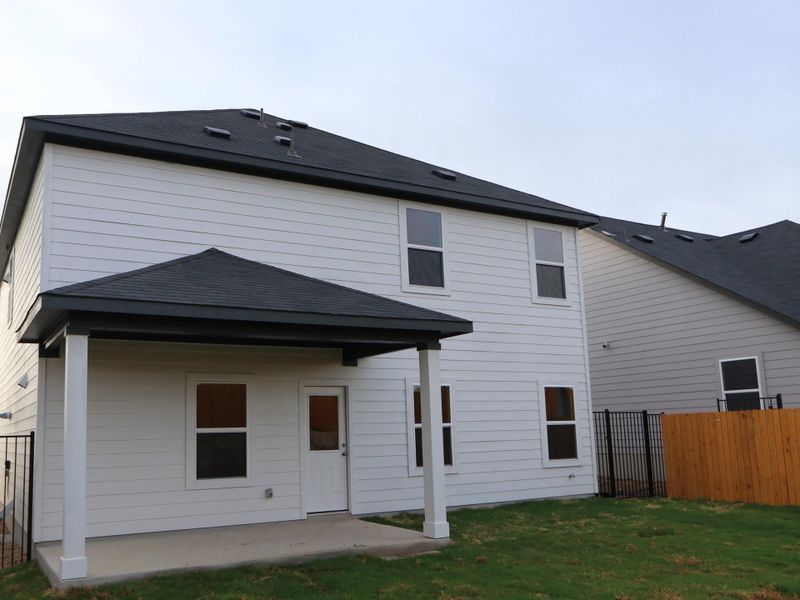 Exterior details and patio area of a home in Cascades at Onion Creek, Austin (Image 21). Exterior details and patio area of a home in Cascades at Onion Creek, Austin (Image 21).