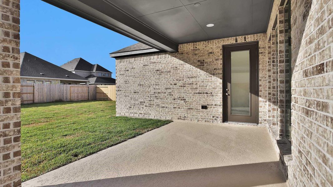 Exterior details and patio area of a home in Marvida 45' - Gated, Cypress (Image 3). Exterior details and patio area of a home in Marvida 45' - Gated, Cypress (Image 3).