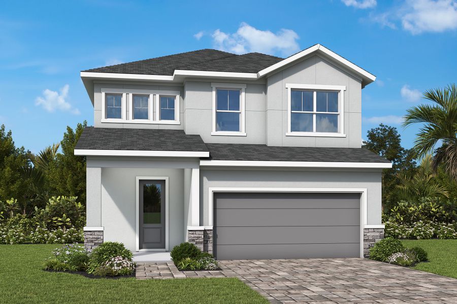 Representative exterior photo of a completed home built from the The Kimblewick by David Weekley Homes in Vistera of Venice – Garden Series, Nokomis, FL (Image 8).