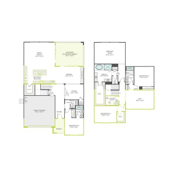 2D floor plan layout of this home in Waterston Central, Gilbert, AZ (Image 4).