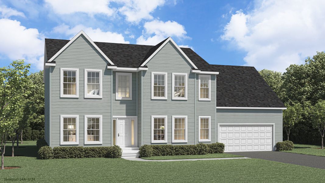 Representative exterior photo of a completed home built from the The Newport by Forbes Capretto Homes in Birdsong Estates, Orchard Park, NY (Image 1). Representative exterior photo of a completed home built from the The Newport by Forbes Capretto Homes in Birdsong Estates, Orchard Park, NY (Image 1).