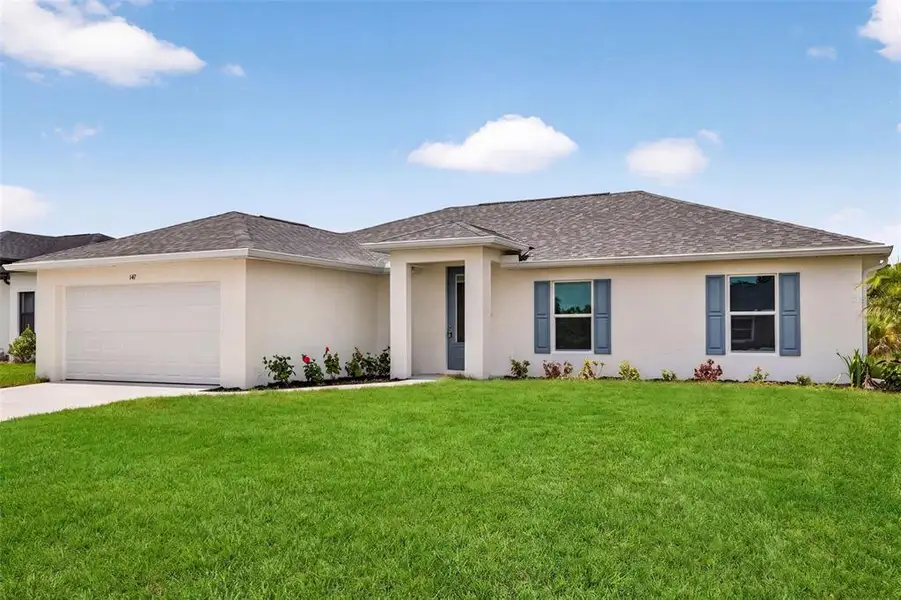 Front exterior of a new home in , Port Charlotte, FL, highlighting curb appeal (Image 1). Front exterior of a new home in , Port Charlotte, FL, highlighting curb appeal (Image 1).