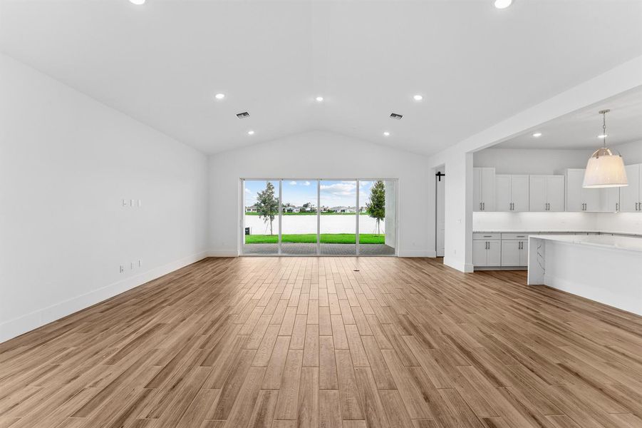 Kitchen, Great Room & Dining Area