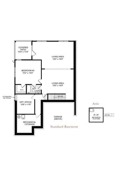 2D floor plan layout for the The Everleigh by Windsong Properties in Madeira, Acworth, GA (Image 4).