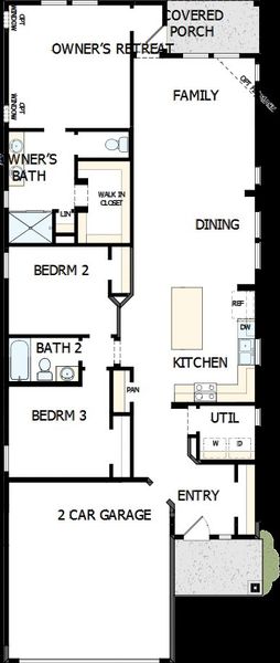 2D floor plan layout of this home in Nexus – Park Collection, Gallatin, TN (Image 2).