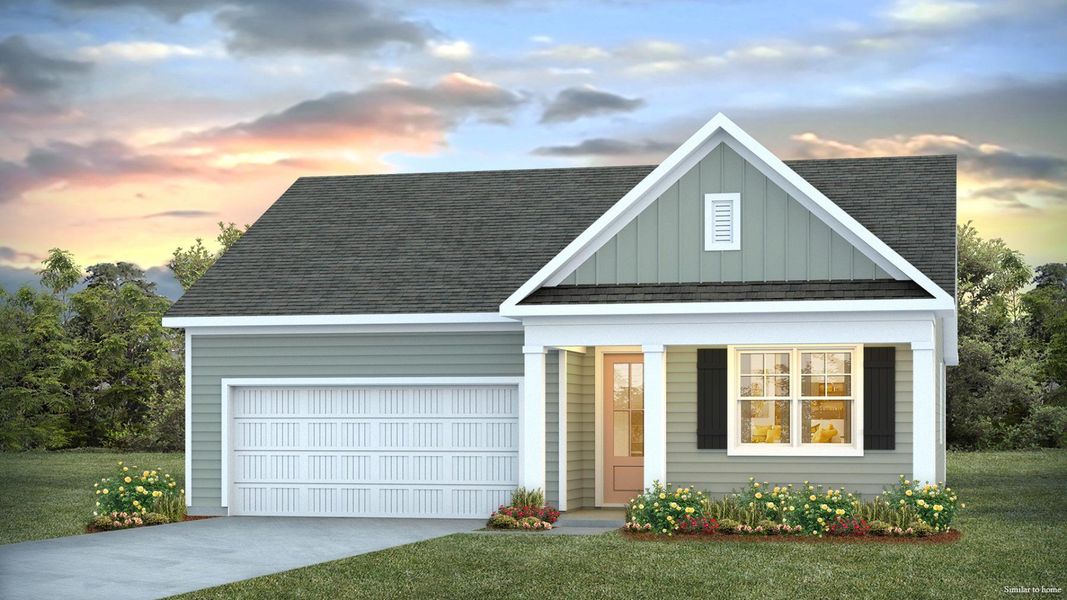Front exterior of a new home in Bella Point, Bolivia, NC, highlighting curb appeal (Image 1). Front exterior of a new home in Bella Point, Bolivia, NC, highlighting curb appeal (Image 1).