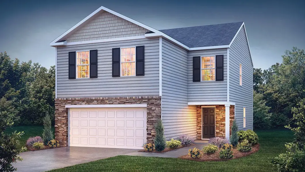 Representative exterior photo of a completed home built from the Aisle by D.R. Horton in Rocky River Ridge, Anderson, SC (Image 2). Representative exterior photo of a completed home built from the Aisle by D.R. Horton in Rocky River Ridge, Anderson, SC (Image 2).