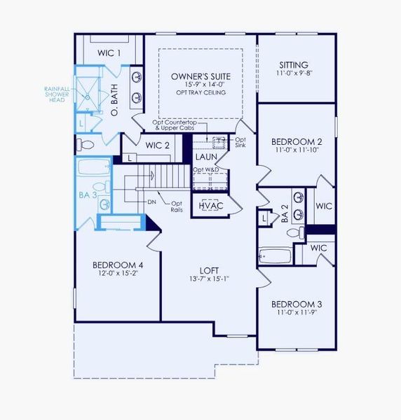 2D floor plan layout of this home in Hunters Creek, Flowery Branch, GA (Image 5).