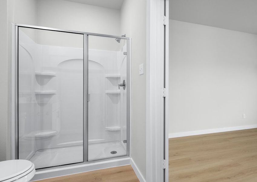 Spacious walk-in shower
