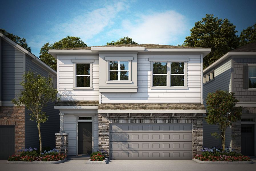 Front exterior of a home in the Revel Crossing at Wolf Ranch - The Panorama Collection community, located in Colorado Springs, CO (Image 11).