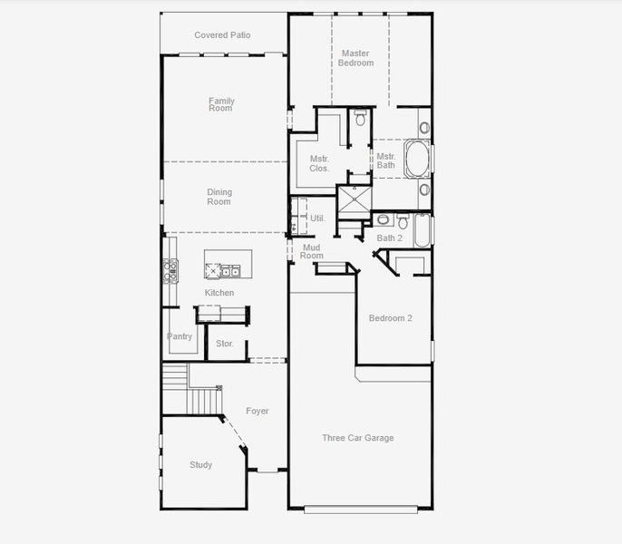 2D floor plan layout of this home in Hillside Village, Celina, TX (Image 5).