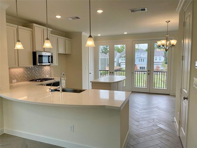 View of kitchen and dining area