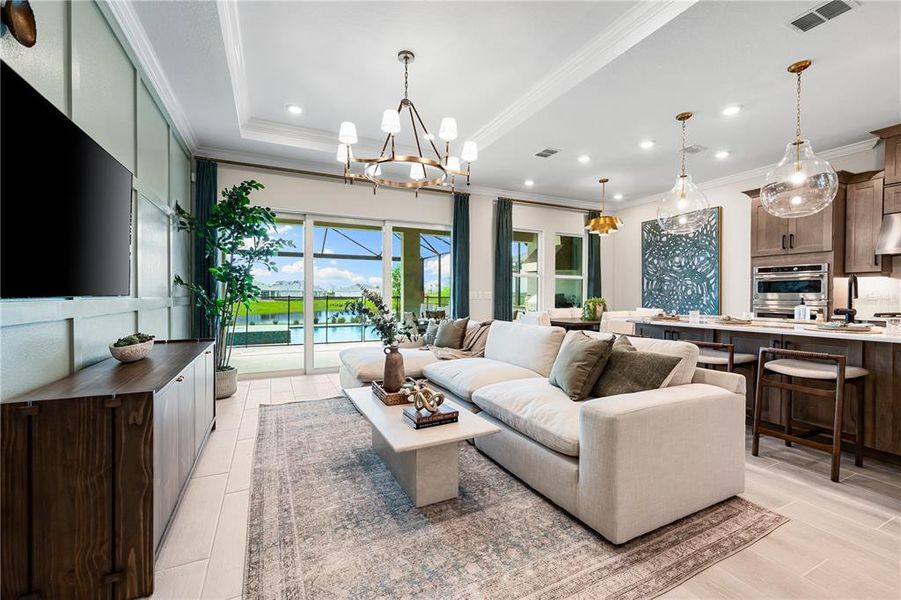 Furnished interior view inside a new home in Esplanade at Skye Ranch, Sarasota (Image 24).