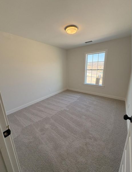 Carpeted empty room with baseboards
