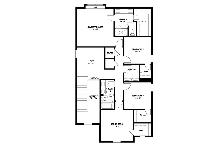 2D floor plan layout for the Violet by Brightland Homes in Granary, Johnstown, CO (Image 4).