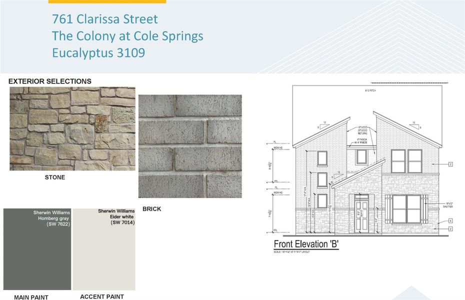 Sample of building materials used in homes in Colony at Cole Springs, Buda (Image 5).
