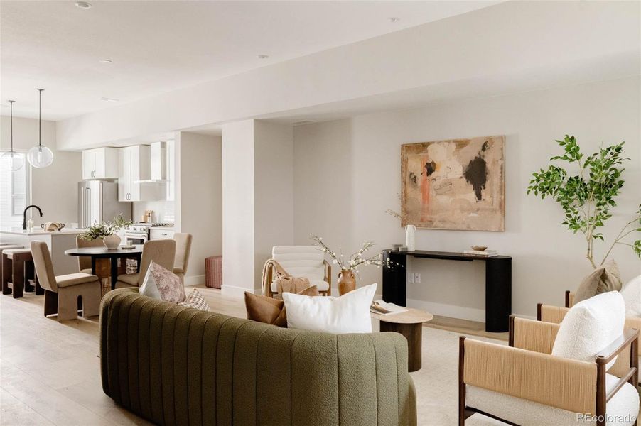 Furnished interior view inside a new home in A Line Townhomes, Denver (Image 12).