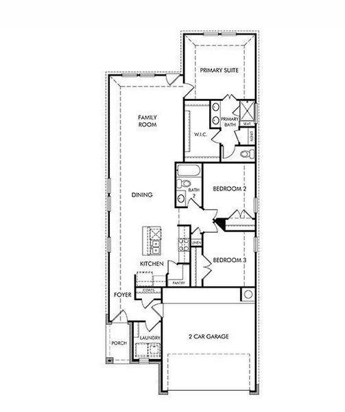2D floor plan layout of this home in Pine Lake Cove - Traditional Series, Montgomery, TX (Image 2). 2D floor plan layout of this home in Pine Lake Cove - Traditional Series, Montgomery, TX (Image 2).