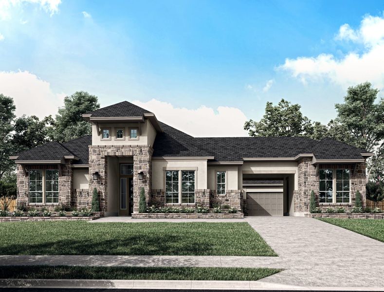 Representative exterior photo of a completed home built from the Carignan by Tri Pointe Homes in Legacy Grove, Montgomery, TX (Image 22).