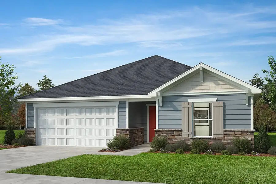 Representative exterior photo of a completed home built from the Plan 1445 by KB Home in Midland Crossing, Midland, NC (Image 6).