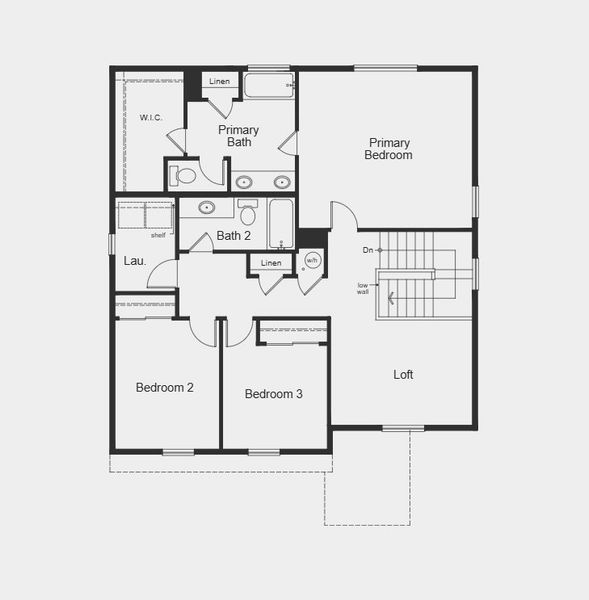 2D floor plan layout for the Plan 1925 by KB Home in Painted Prairie, Aurora, CO (Image 8).