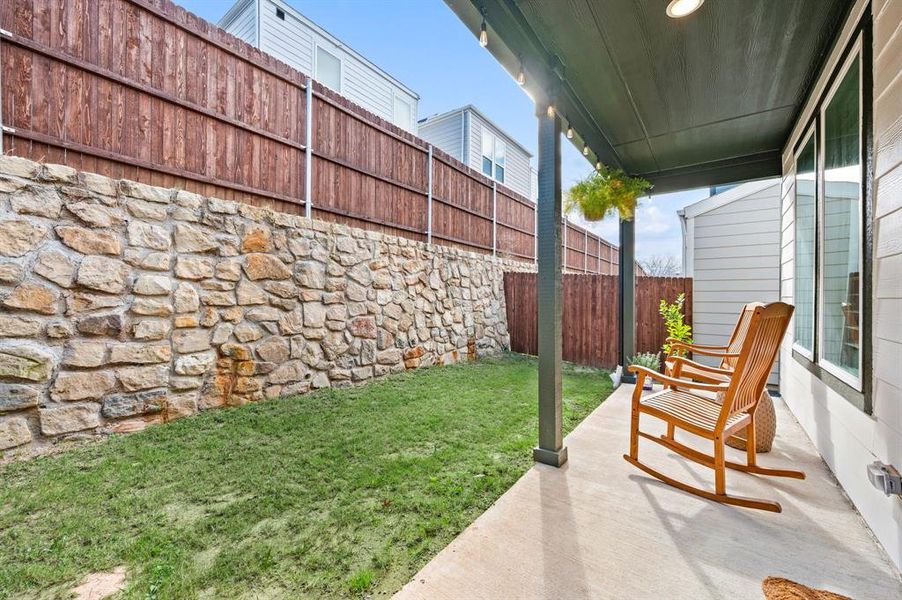 The perfect private patio for entertaining and relaxing.