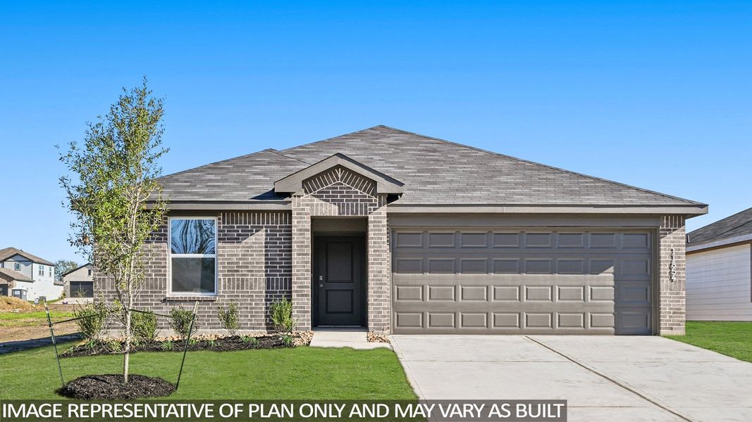 Front exterior of a new home in Mill Creek, Magnolia, TX, highlighting curb appeal (Image 1). Front exterior of a new home in Mill Creek, Magnolia, TX, highlighting curb appeal (Image 1).