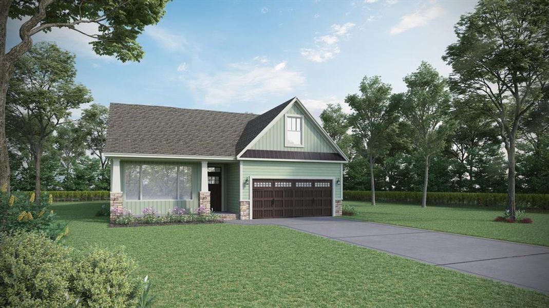Front exterior of a new home in Briargate, Fountain Inn, SC, highlighting curb appeal (Image 1). Front exterior of a new home in Briargate, Fountain Inn, SC, highlighting curb appeal (Image 1).