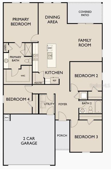 2D floor plan layout of this home in Sunset Hills, Winter Haven, FL (Image 2).