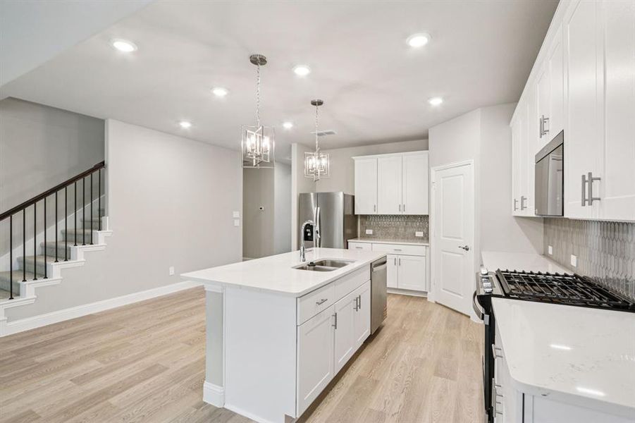 Furnished interior view inside a new home in Parks at Foster Crossing - Premier Series, Anna (Image 8). Furnished interior view inside a new home in Parks at Foster Crossing - Premier Series, Anna (Image 8).