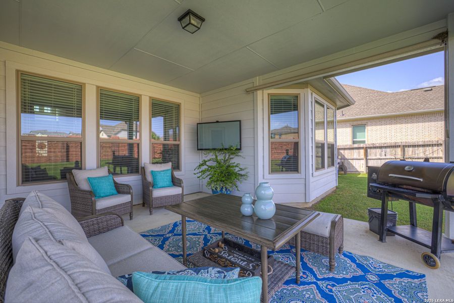 Exterior details and patio area of a home in Buffalo Crossing, Cibolo (Image 26).