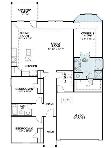 2D floor plan layout of this home in Sorella, Tomball, TX (Image 3).