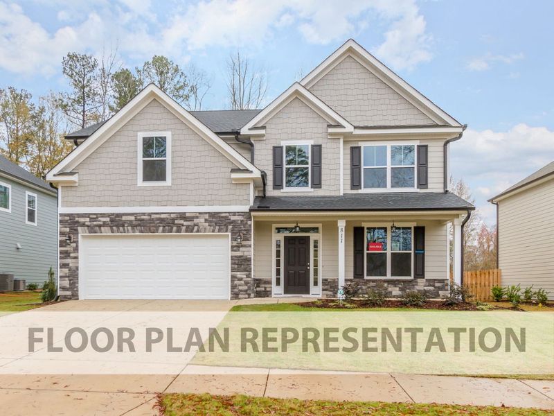Front Exterior | Hampton II Plan Elevation C by Ivey Homes